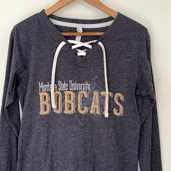 Montana State University Tops - Montana State University Bobcats Ladies Long Sleeve MSU Graphic Tee NWOT Size M